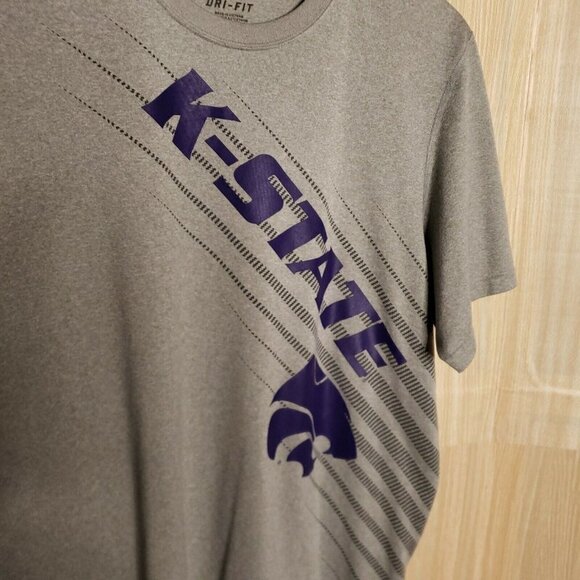 Nike Dri Fit Grey Kansas State University Athletic Shirt Large - Picture 3 of 6